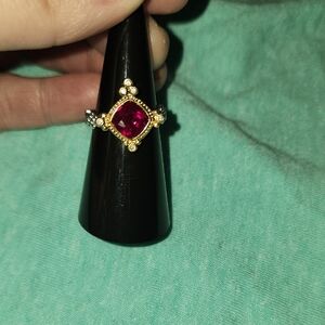 Pure In Heart Genuine Red Quartz Rhodium Plating Size 5